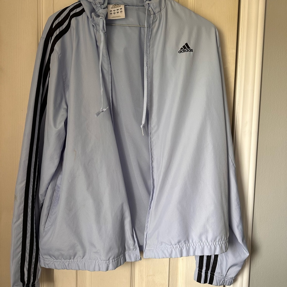 Adidas Light Blue Windbreaker Jacket